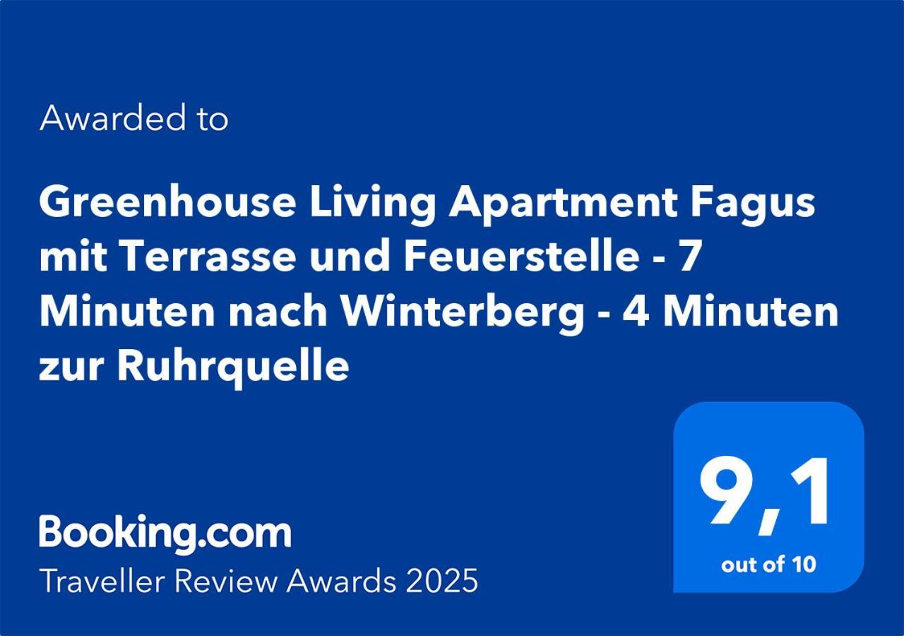 Greenhouse Living Apartment Fagus Mit Terrasse Und Feuerstelle - 6 Minuten Nach Winterberg - 4 Minuten Zur Ruhrquelle - Wandern - Mountainbike Fahren - Reisen Mit Hund & Natur Geniessen Medebach Bagian luar foto